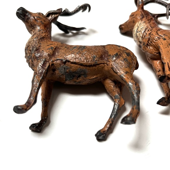 Vintage Cast Metal Reindeer Lead Antler Putz Germany - Picture 7 of 10